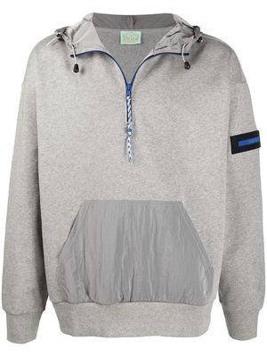 Aries contrast-pocket hooded sweatshirt - Grey