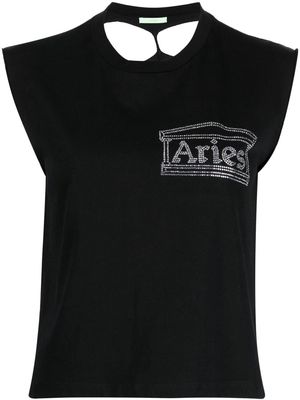 Aries Diamante Slash Back tank top - BLACK