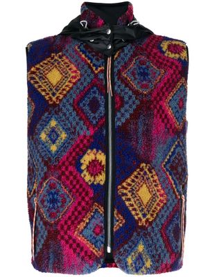 Aries diamond-print fleece gilet - Multicolour