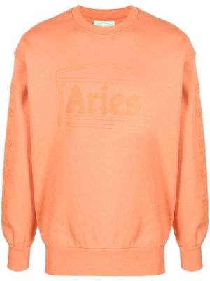 Aries Embroidered-logo Sweatshirt - Orange