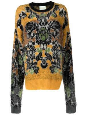 Aries Fleur patterned-jacquard jumper - Multicolour