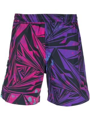 Aries geometric-print track shorts - Purple