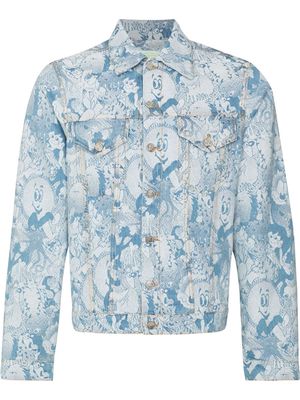 Aries graphic-print denim jacket - Blue