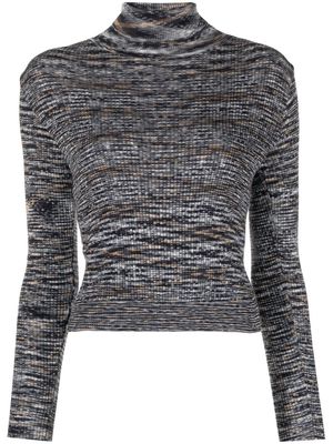 Aries Holey Shrunken Space Dye knitted top - Black