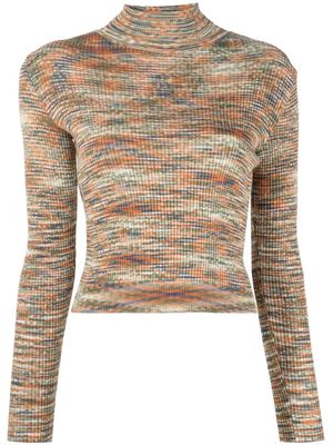 Aries Holey Shrunken Space Dye knitted top - Neutrals