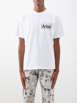 Aries - I'm With Aries-print Cotton-jersey T-shirt - Mens - White