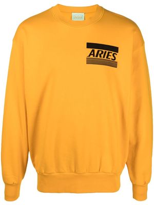 Aries logo-print crewneck sweatshirt - Yellow