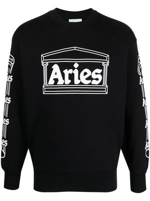 Aries logo-print detail jumper - Black