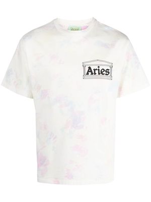 Aries logo-print detail T-shirt - White