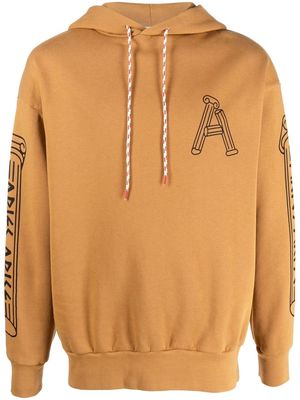 Aries logo print hoodie - Brown