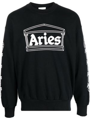 Aries logo-print long-sleeve top - Black