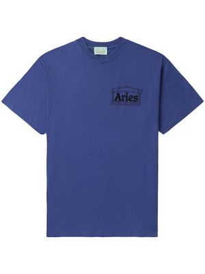 Aries logo-print short-sleeved T-shirt - Blue