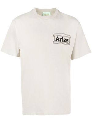 Aries logo-print short-sleeved T-shirt - Neutrals