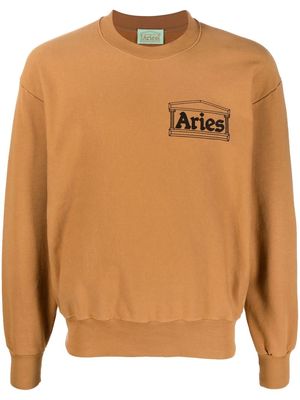 Aries logo-print sweatshirt - Brown