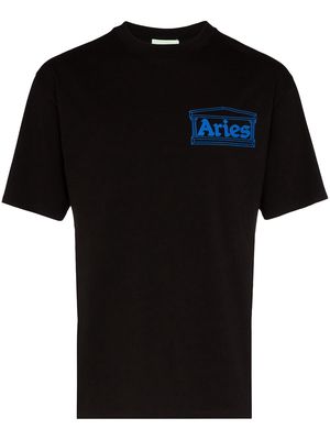 Aries logo print T-shirt - Black