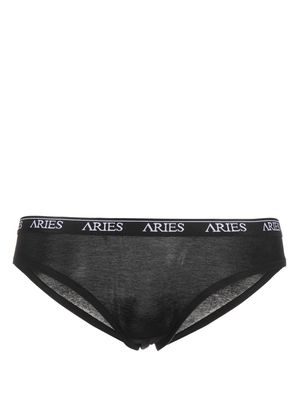 Aries logo-waistband detail briefs - Black