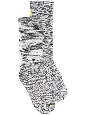 Aries melange-effect logo socks - Black