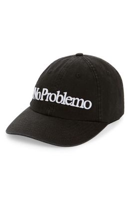 Aries No Problemo Embroidered Baseball Cap in Blk Black
