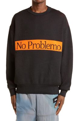 Aries No Problemo Jacquard Sweater in Blk Black