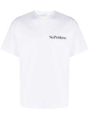 Aries No Problemo print cotton T-shirt - White