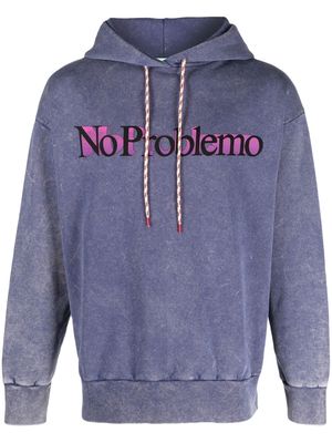 Aries No Problemo print hoodie - Purple