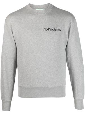 Aries No Problemo print sweatshirt - Grey