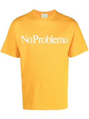 Aries No Problemo print T-shirt - Orange