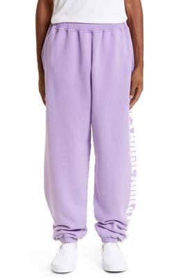 Aries Oversize Press Gothic Logo Sweatpants in Amt Amethyst