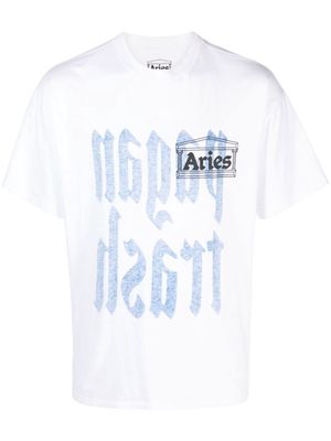 Aries Pagan Trash cotton T-shirt - White