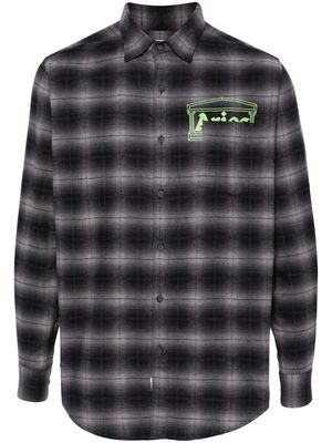 Aries plaid-check flannel shirt - Black