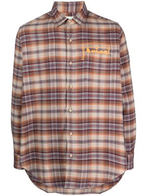 Aries plaid-check flannel shirt - Orange