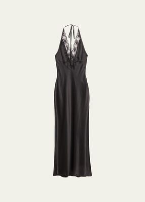 Aries Silk Lace Halter Gown