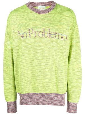 Aries slogan-print long-sleeve sweatshirt - Green