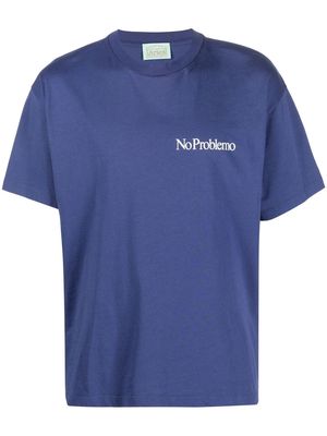 Aries slogan-print T-shirt - Blue