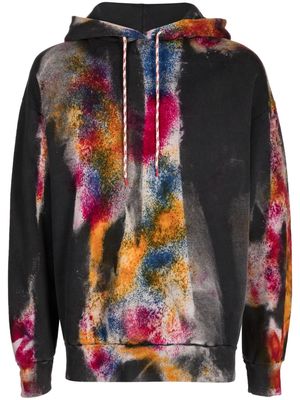 Aries spray-paint cotton hoodie - Multicolour