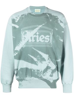 Aries sunbleached cotton sweatshirt - Blue