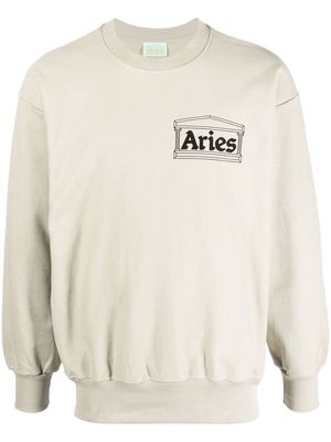 Aries Temple logo-print sweatshirt - Neutrals
