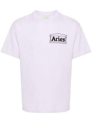 Aries Temple logo-print T-shirt - Purple