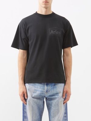 Aries - Temple-print Cotton-jersey T-shirt - Mens - Black