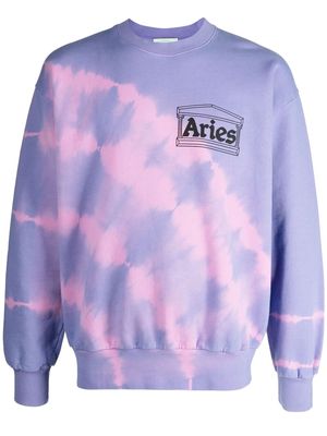 Aries tie-dye print jumper - Purple