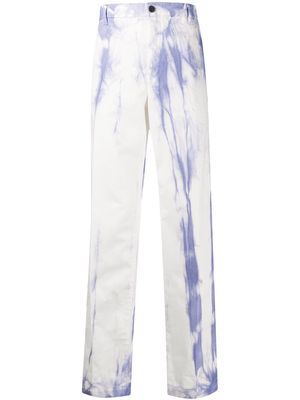 Aries tie-dye straight-leg trousers - White