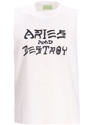 Aries Vintage Aries and Destroy vest - White