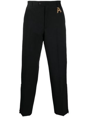 Aries wide-leg logo-charm trousers - Black