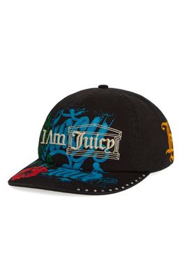 Aries x Juicy Couture Embroidered I Am Juicy Loaded Baseball Cap in Blk Black