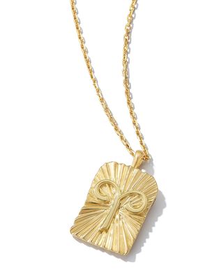 Aries Zodiac Pendant Necklace in 18k Gold