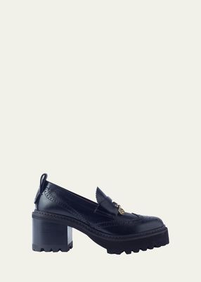 Ariia Brogue Leather Platform Loafers
