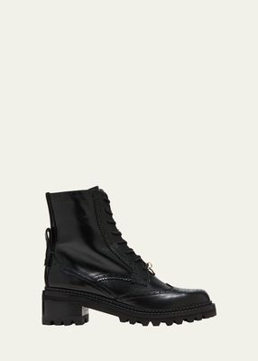 Ariia Wing-Tip Leather Combat Boots