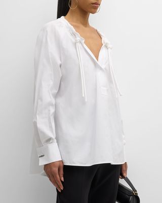 Ario Blouse with Cinched Collar