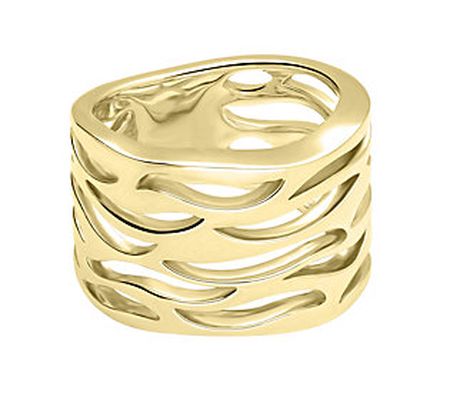 Ariva 14K Gold Clad Wave Band Ring