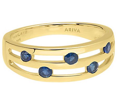 Ariva 14K Gold Open Gemstone Band Ring